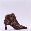 Hispanitas Paris V Cut Heel Ankle Boot - Mocha Leopard